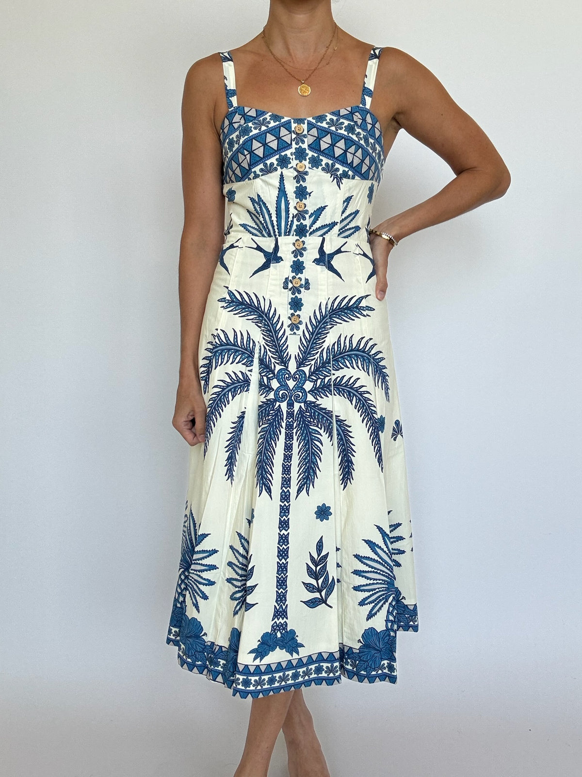 Blue Bird Midi Dress Teddy + Rose Blue Bird Midi Dress Teddy + Rose