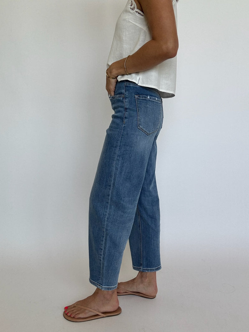 Medium Wash Barrel Jeans