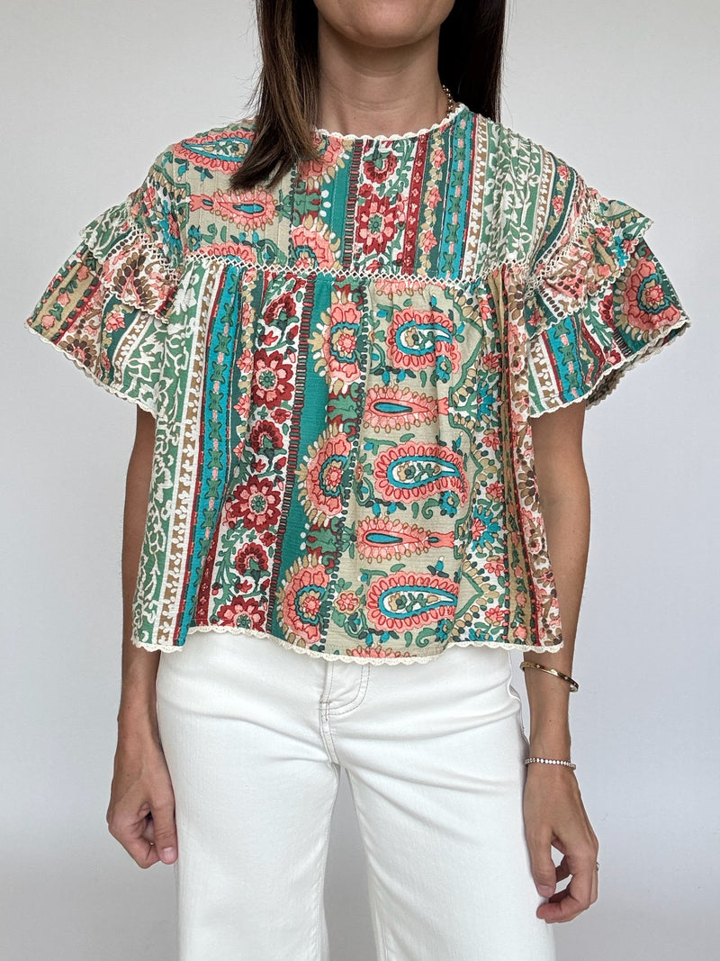 Andie Flutter Sleeve Top