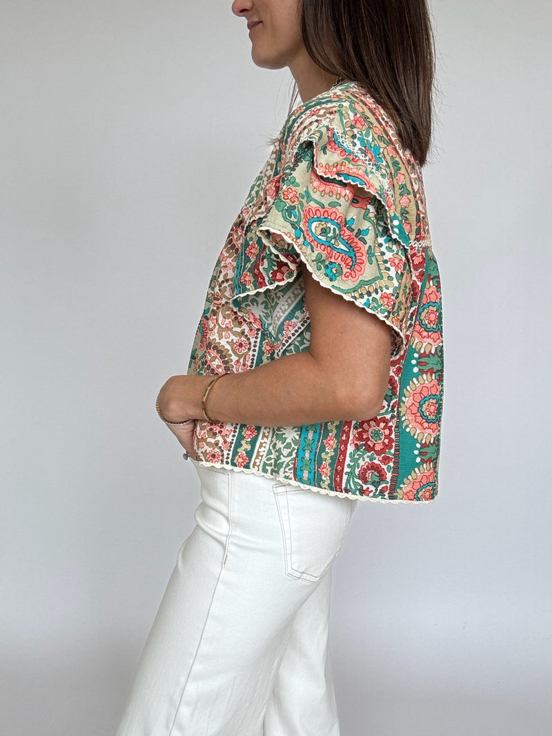 Andie Flutter Sleeve Top