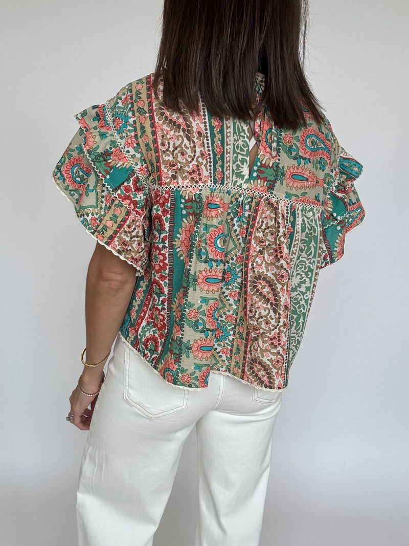 Andie Flutter Sleeve Top