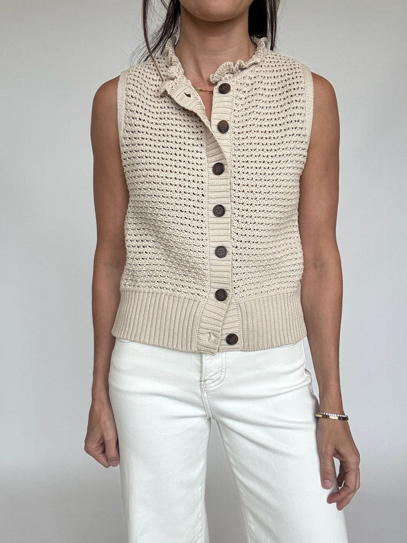 Abigail Sleeveless Button Down Top
