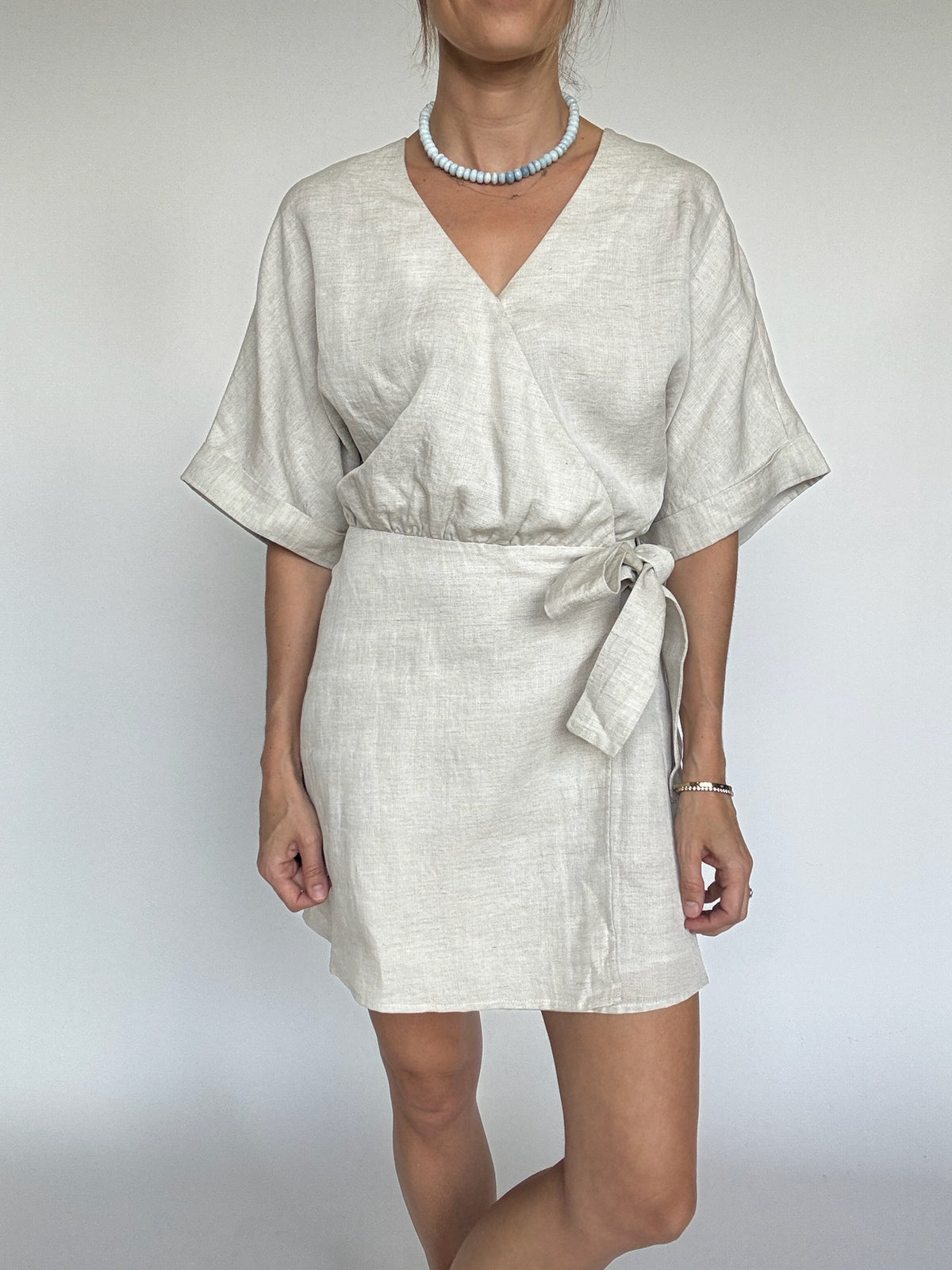 Molly Linen Wrap Dress Teddy + Rose Molly Linen Wrap Dress Teddy + Rose