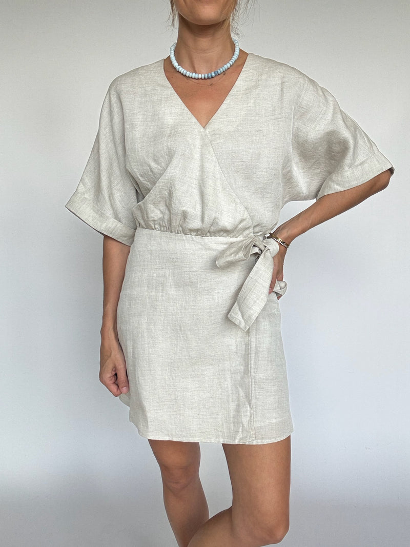 Molly Linen Wrap Dress Teddy + Rose Molly Linen Wrap Dress Teddy + Rose