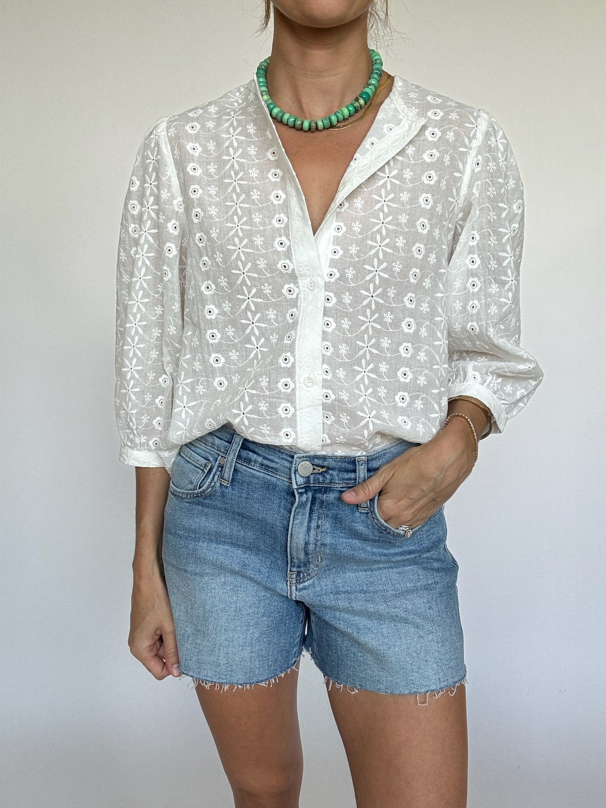Claire White Eyelet Top