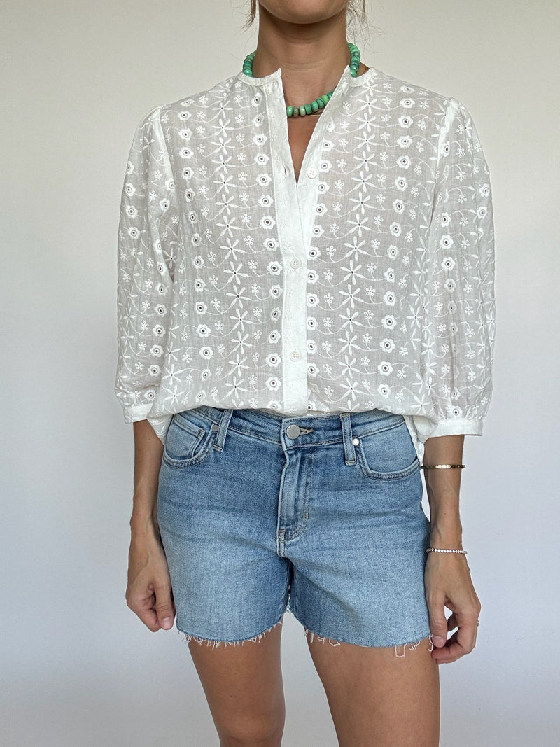 Claire White Eyelet Top