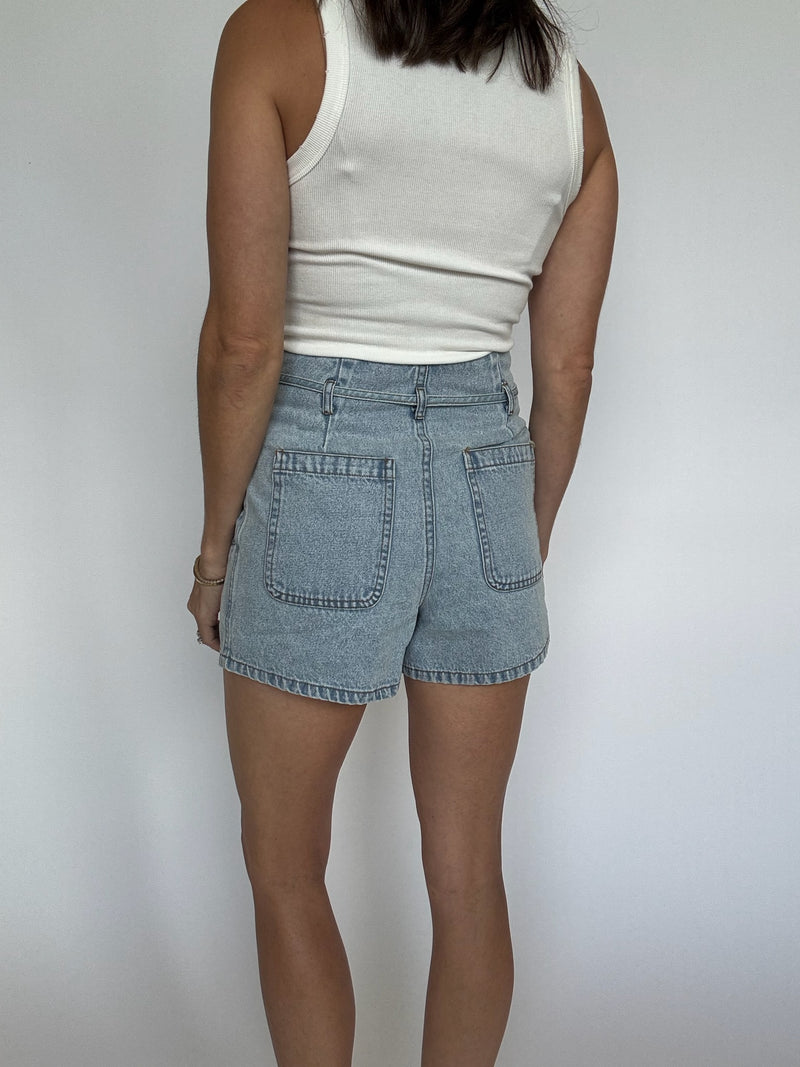 Luna Waist Tie Denim Shorts