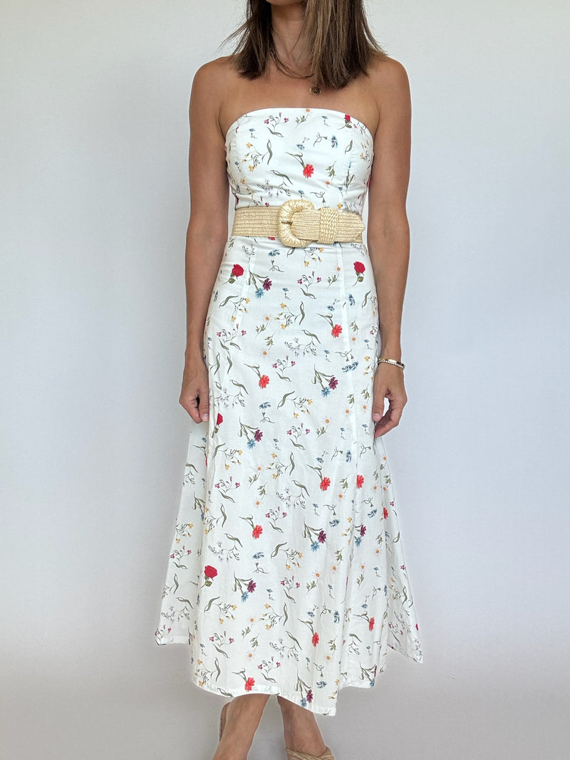 Clara Floral Strapless Dress