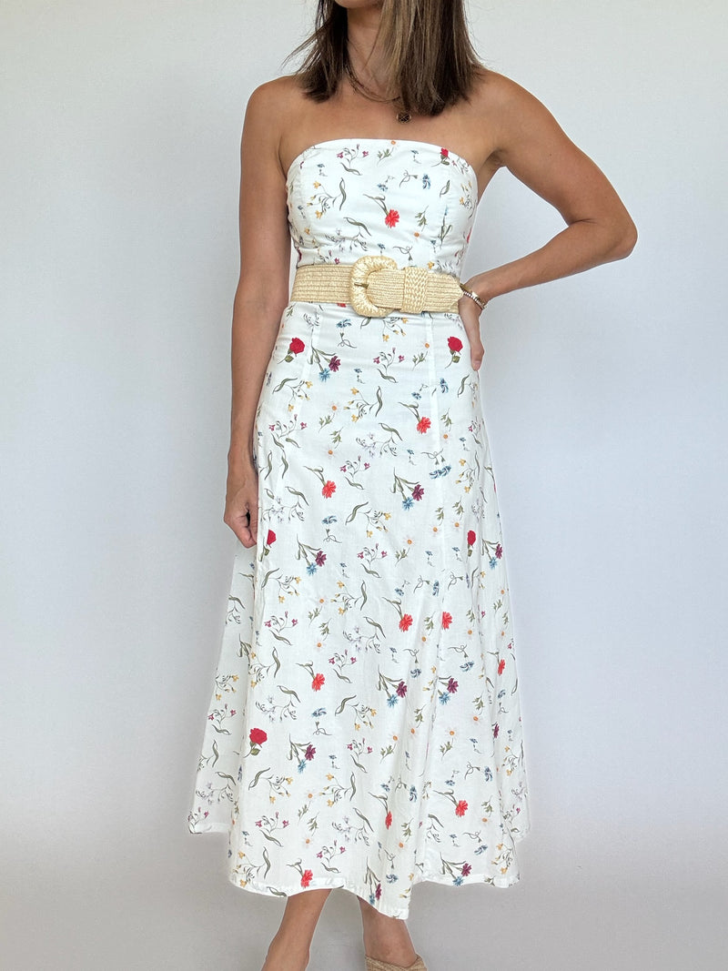 Clara Floral Strapless Dress