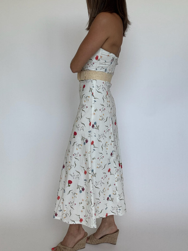 Clara Floral Strapless Dress