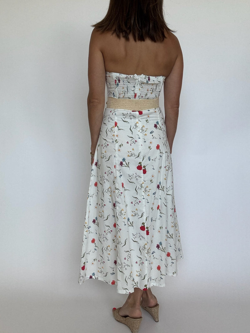 Clara Floral Strapless Dress