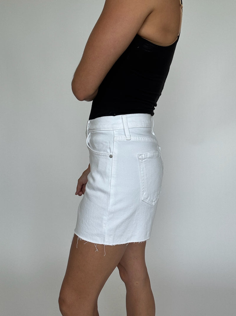 White Denim Shorts | Just Black Denim