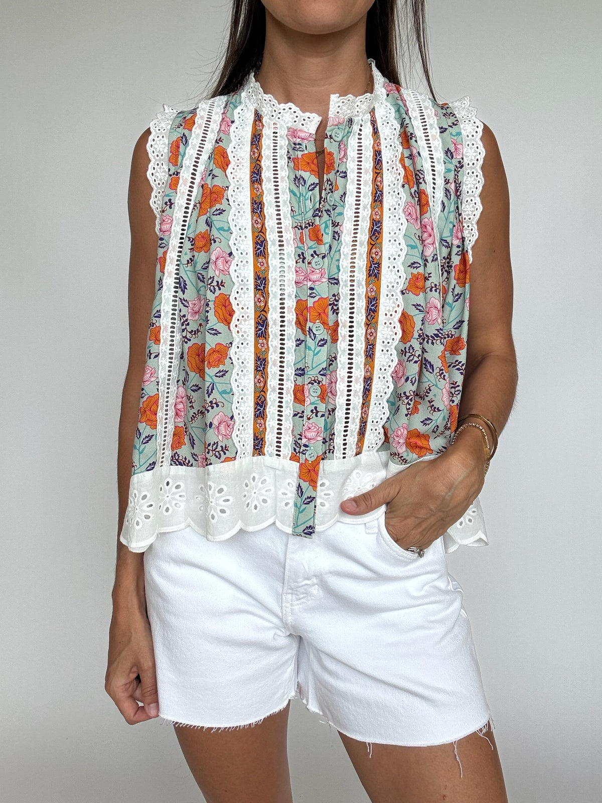 Remy Eyelet Trim Top
