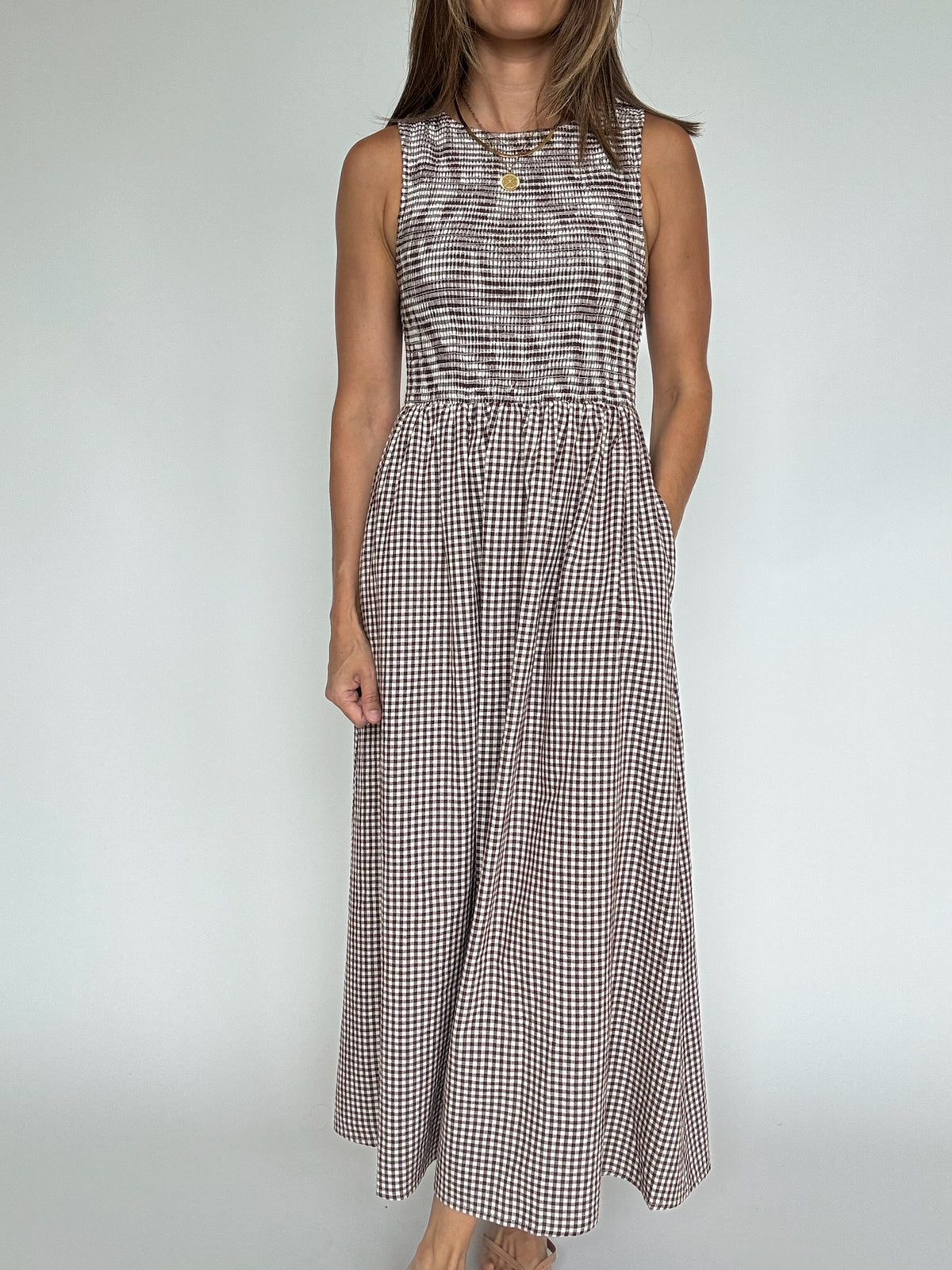 maxi gingham dress Smocked Gingham Maxi Dress – Teddy + Rose
