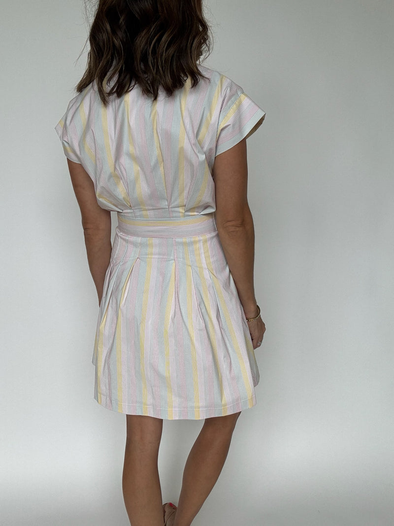 Sunset Striped Button Down Dress