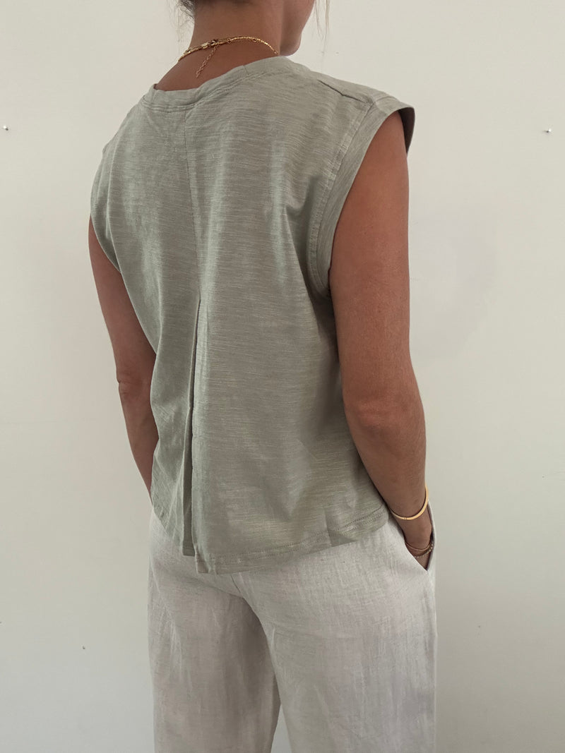 Sage Slub Cotton Tee