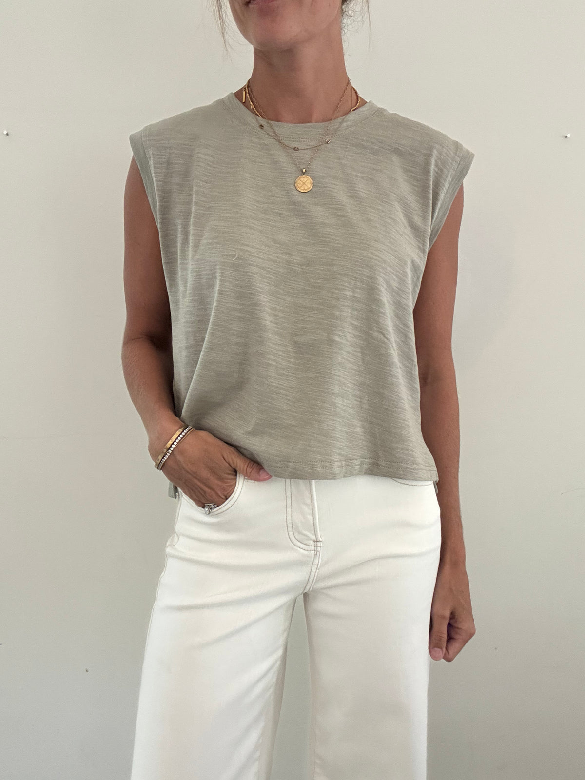 Sage Slub Cotton Tee