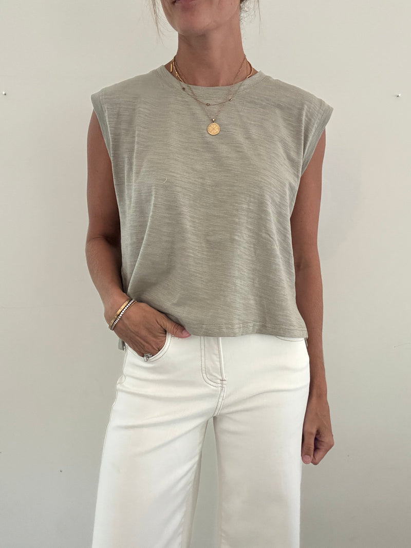 Sage Slub Cotton Tee
