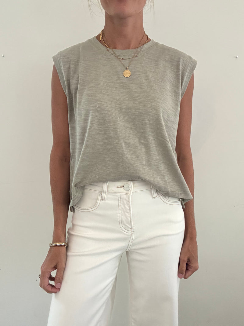 Sage Slub Cotton Tee