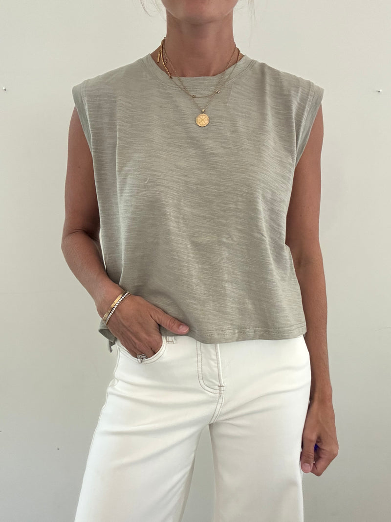 Sage Slub Cotton Tee