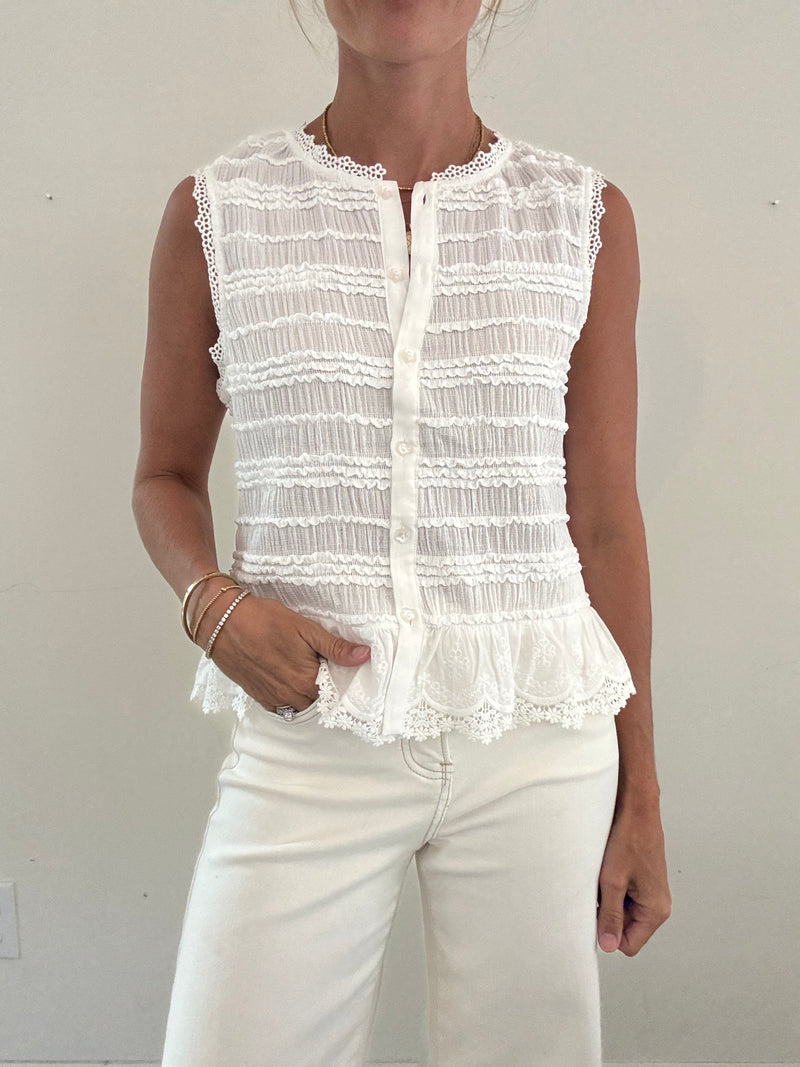 Elise Lace Trim Top