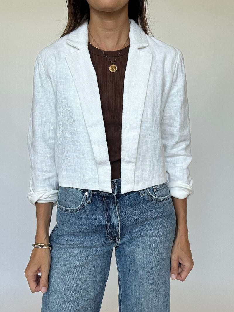 Cropped Linen Blazer
