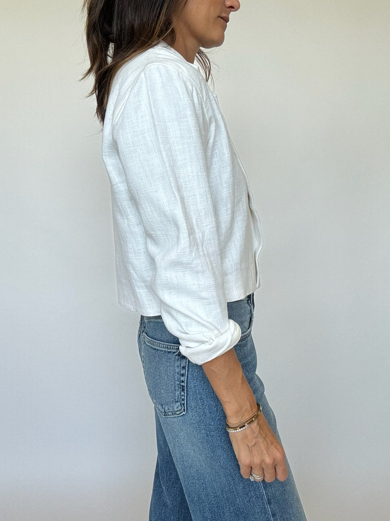 Cropped Linen Blazer