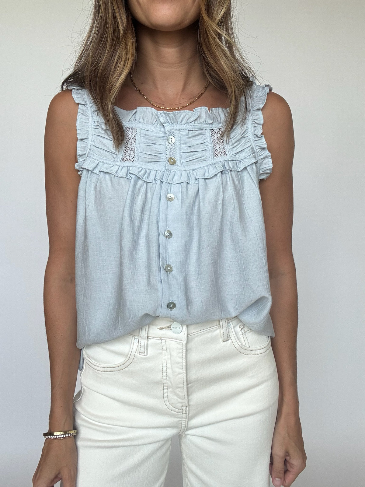 Ruthie Flowy Tank - Blue