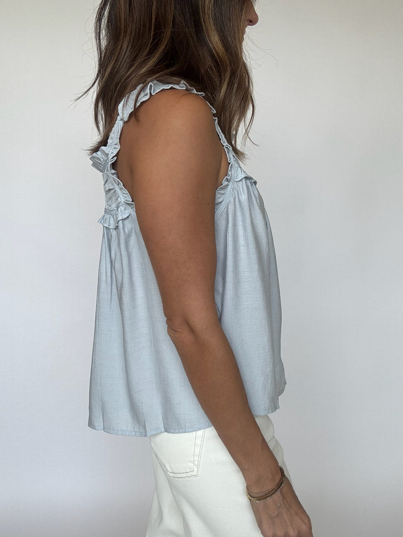 Ruthie Flowy Tank - Blue