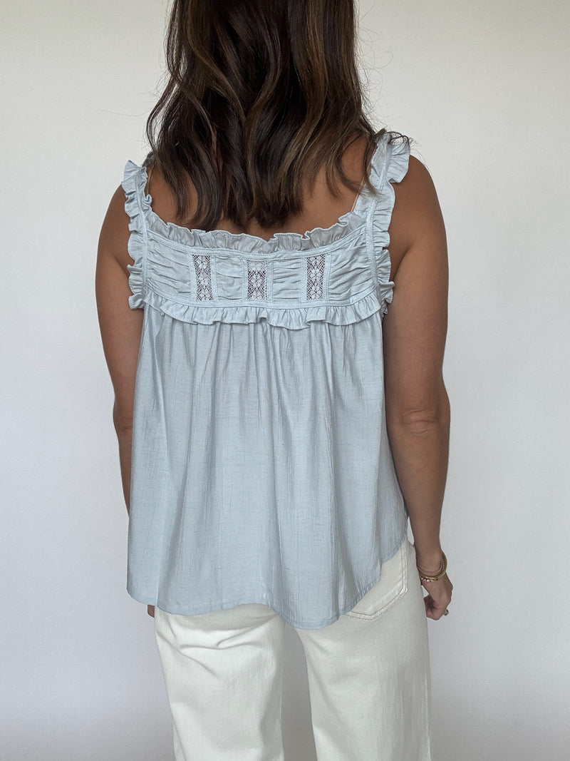 Ruthie Flowy Tank - Blue