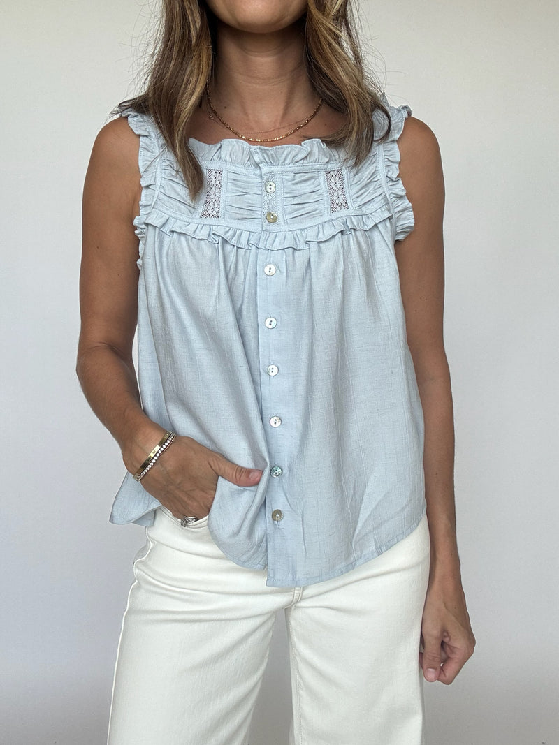 Ruthie Flowy Tank - Blue
