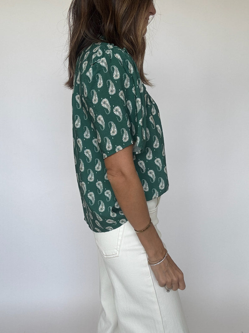 Evergreen Block Print Top