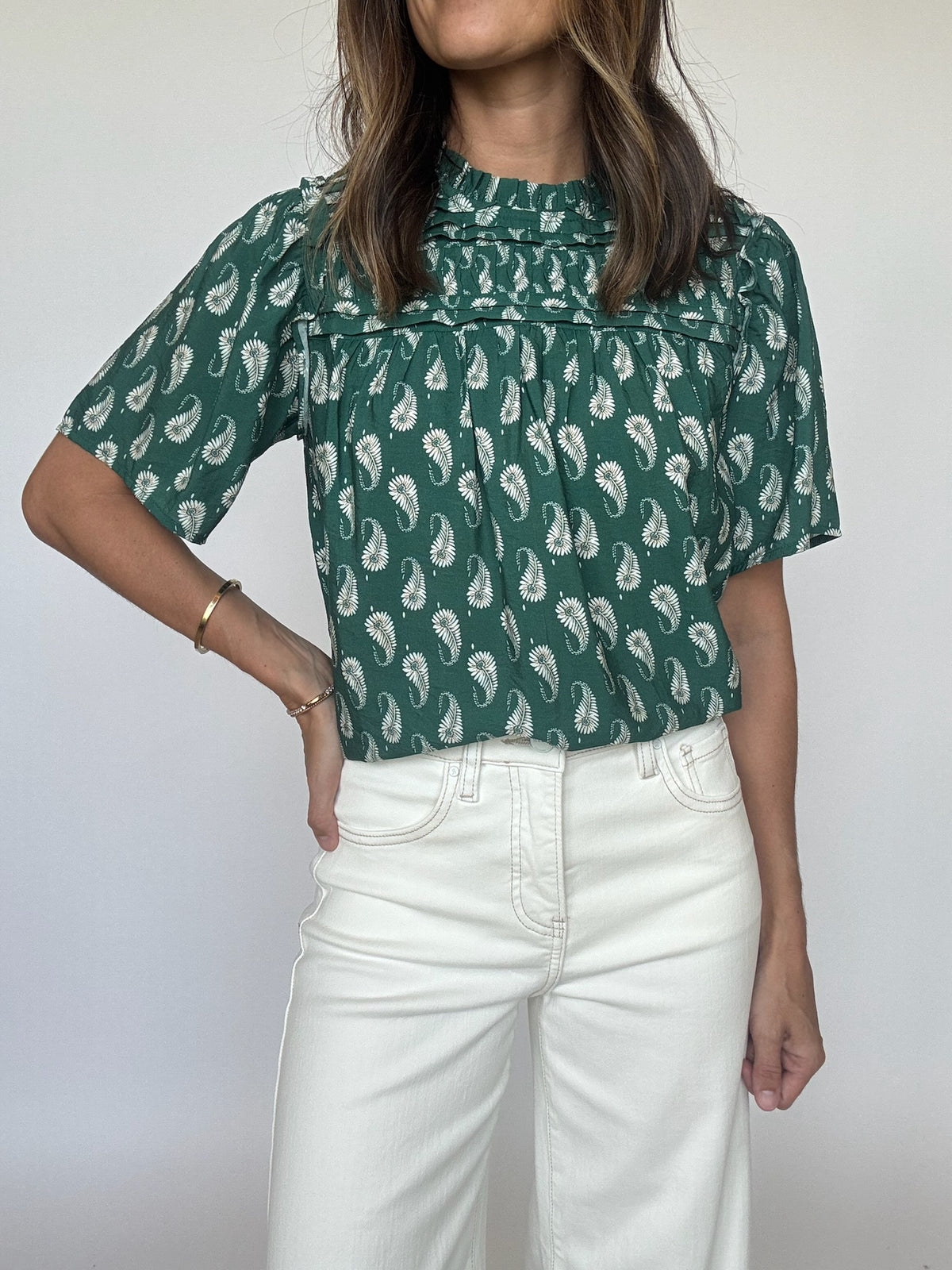 Evergreen Block Print Top