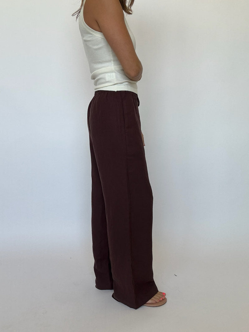 EARLY ACCESS | Shiloh Linen Pants - Brown
