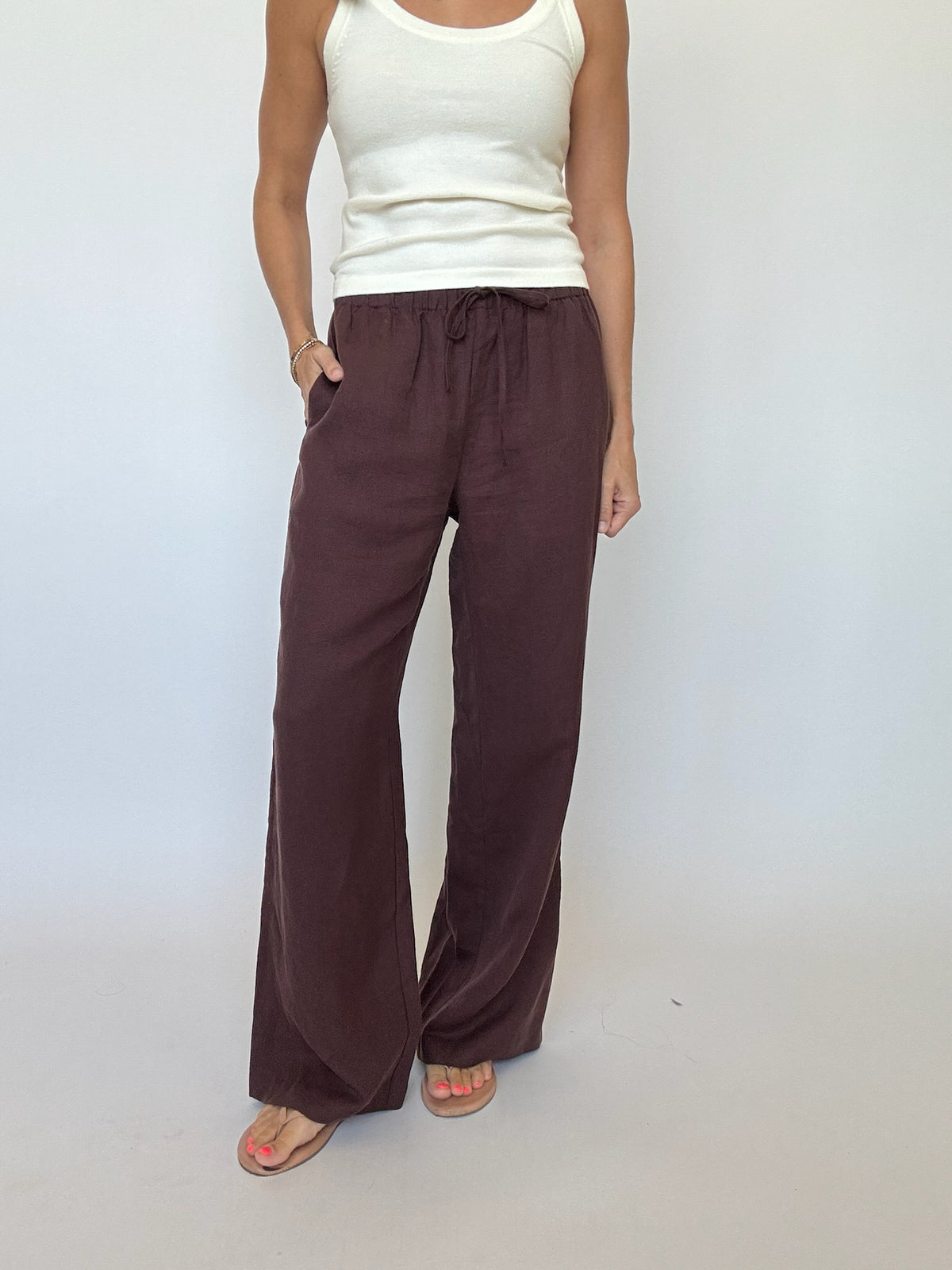 EARLY ACCESS | Shiloh Linen Pants - Brown