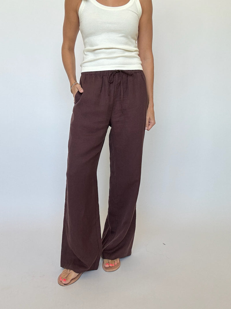 EARLY ACCESS | Shiloh Linen Pants - Brown