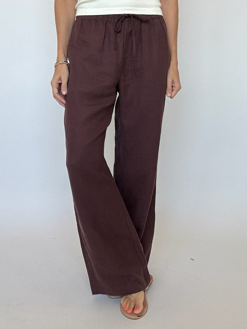 EARLY ACCESS | Shiloh Linen Pants - Brown