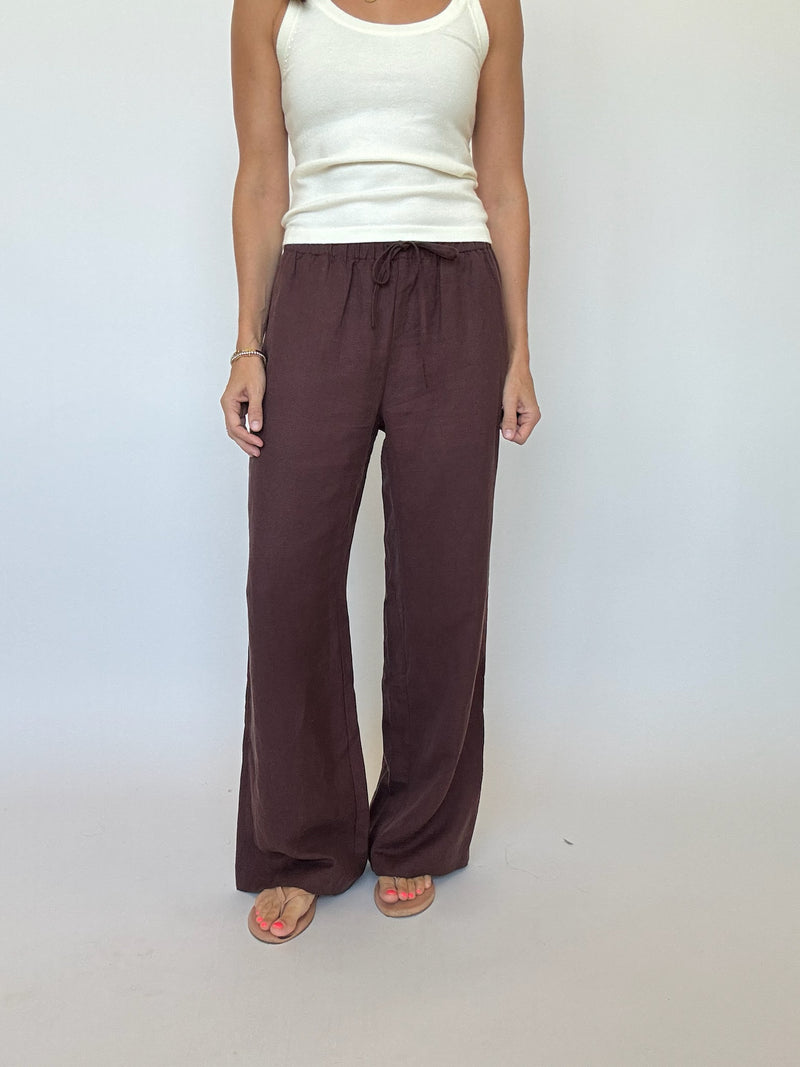 EARLY ACCESS | Shiloh Linen Pants - Brown