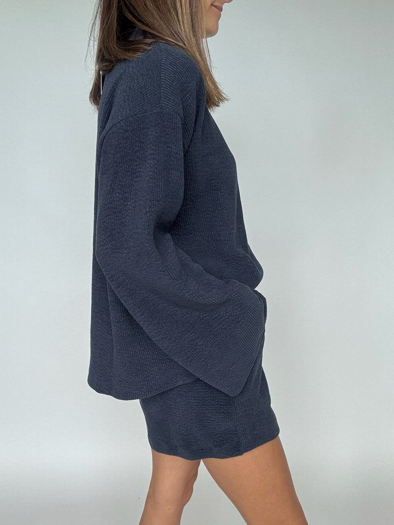 Mock Neck Wide Sleeve Top