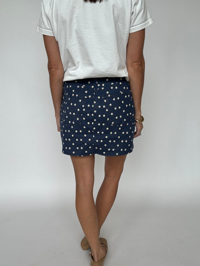 Polka Dot Denim Skort