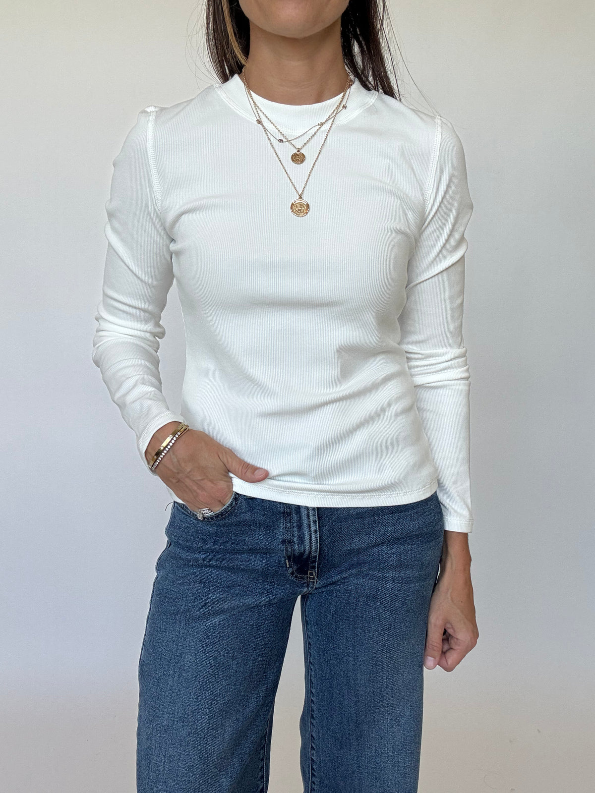 Sophie Long Sleeve Tee - White