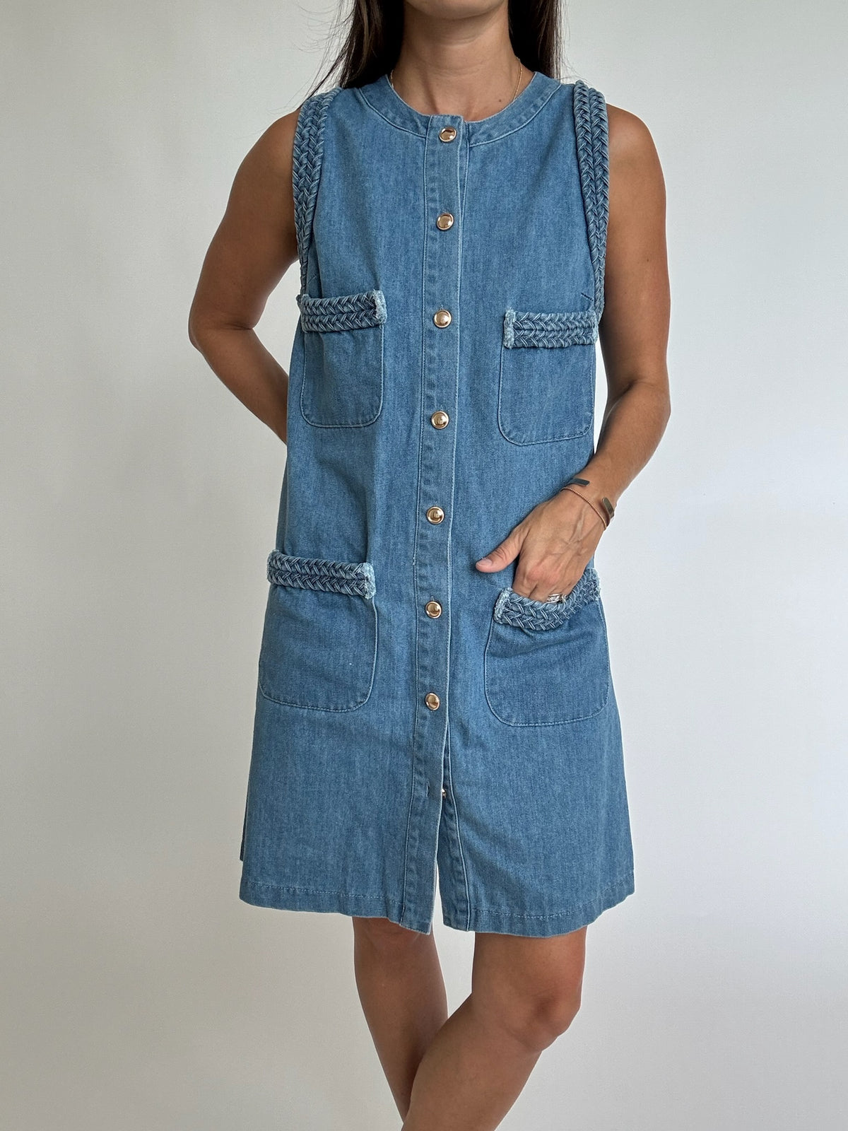 Braided Denim Mini Dress | FINAL SALE