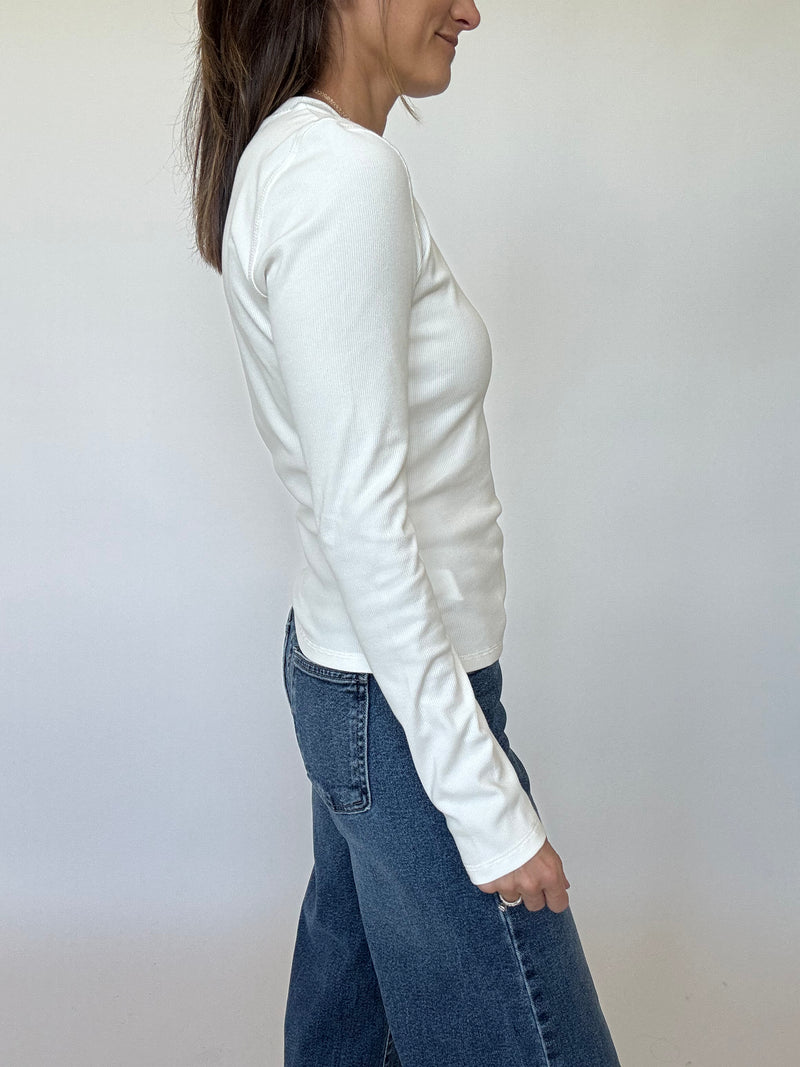 Sophie Long Sleeve Tee - White