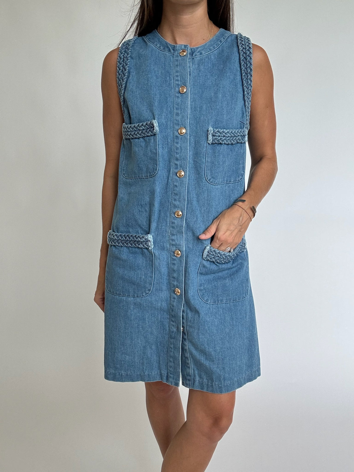Braided Denim Mini Dress | FINAL SALE