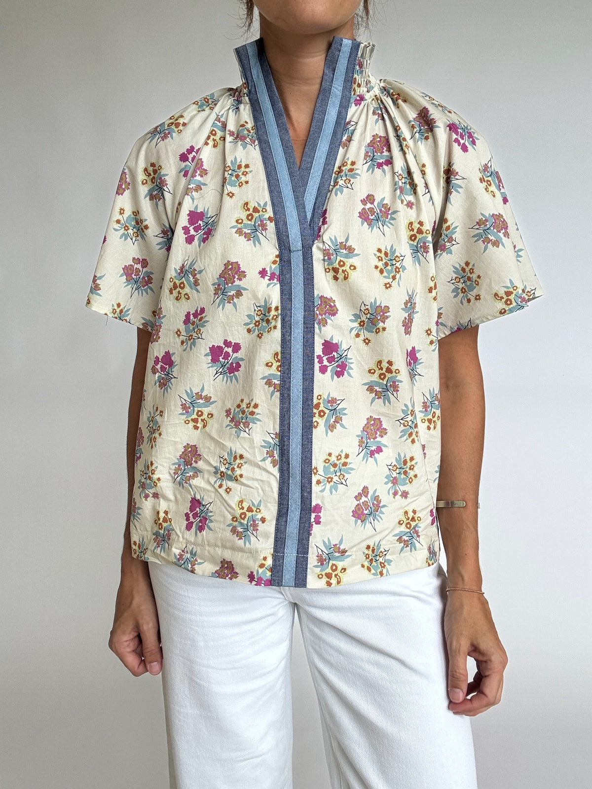 Sarah Contrast Floral Top
