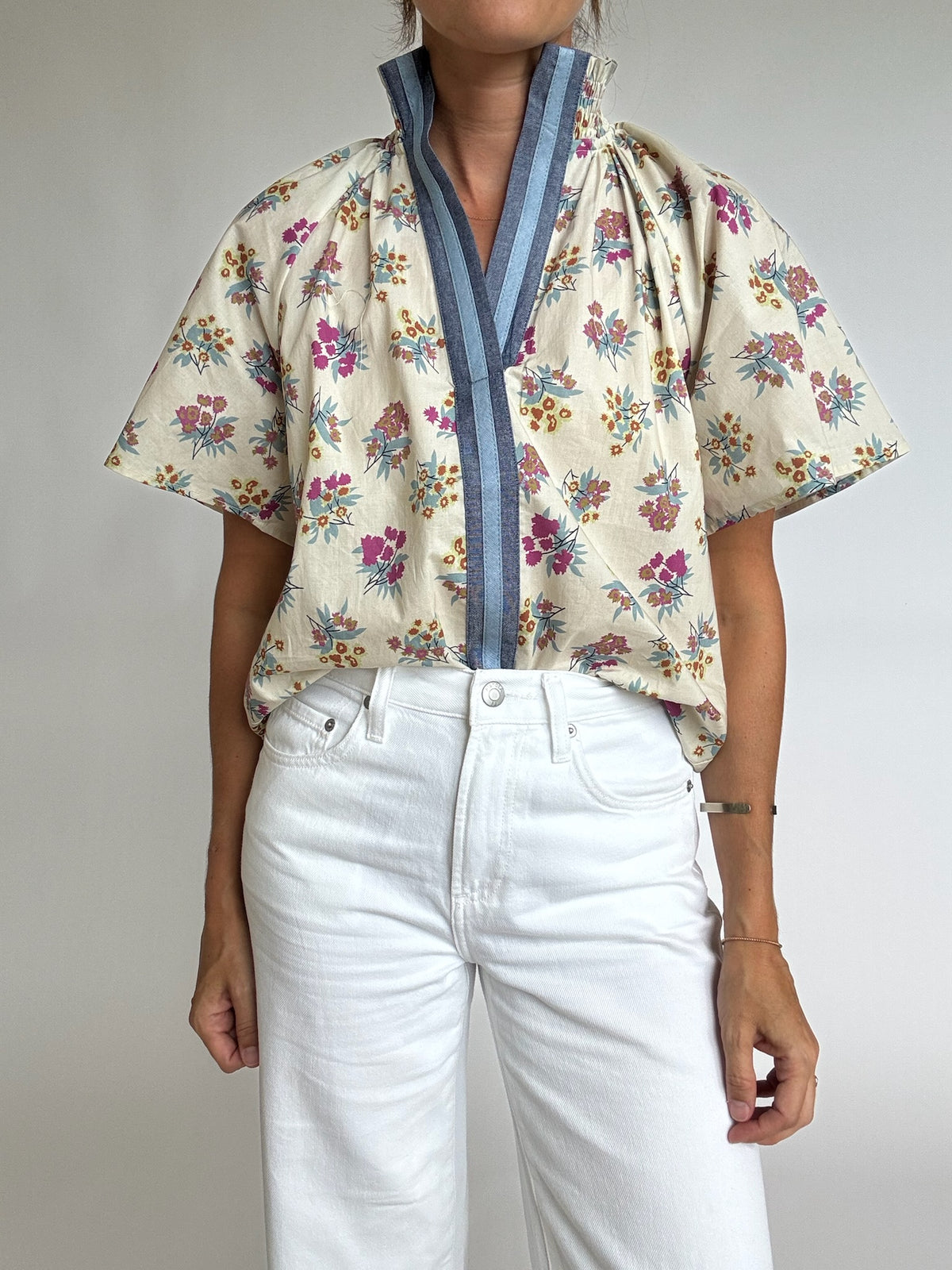 Sarah Contrast Floral Top
