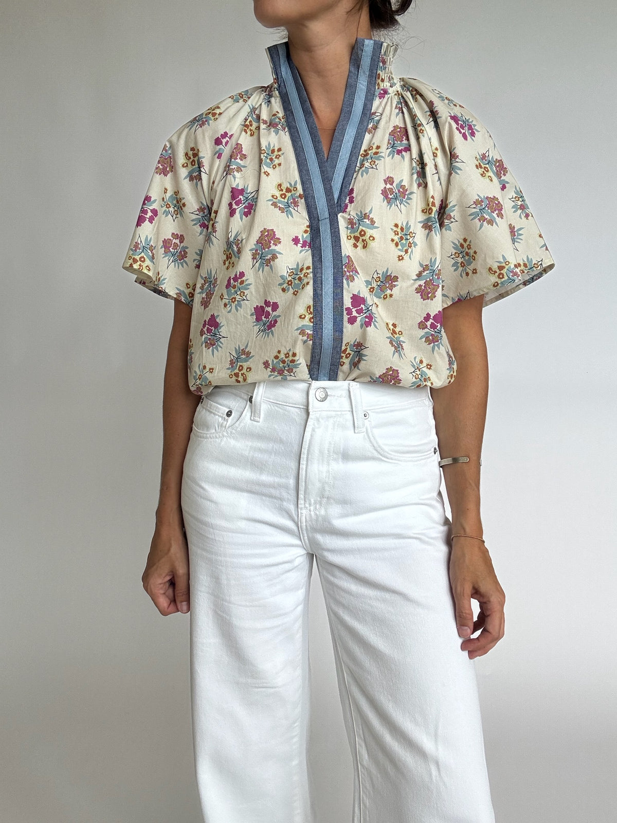 Sarah Contrast Floral Top