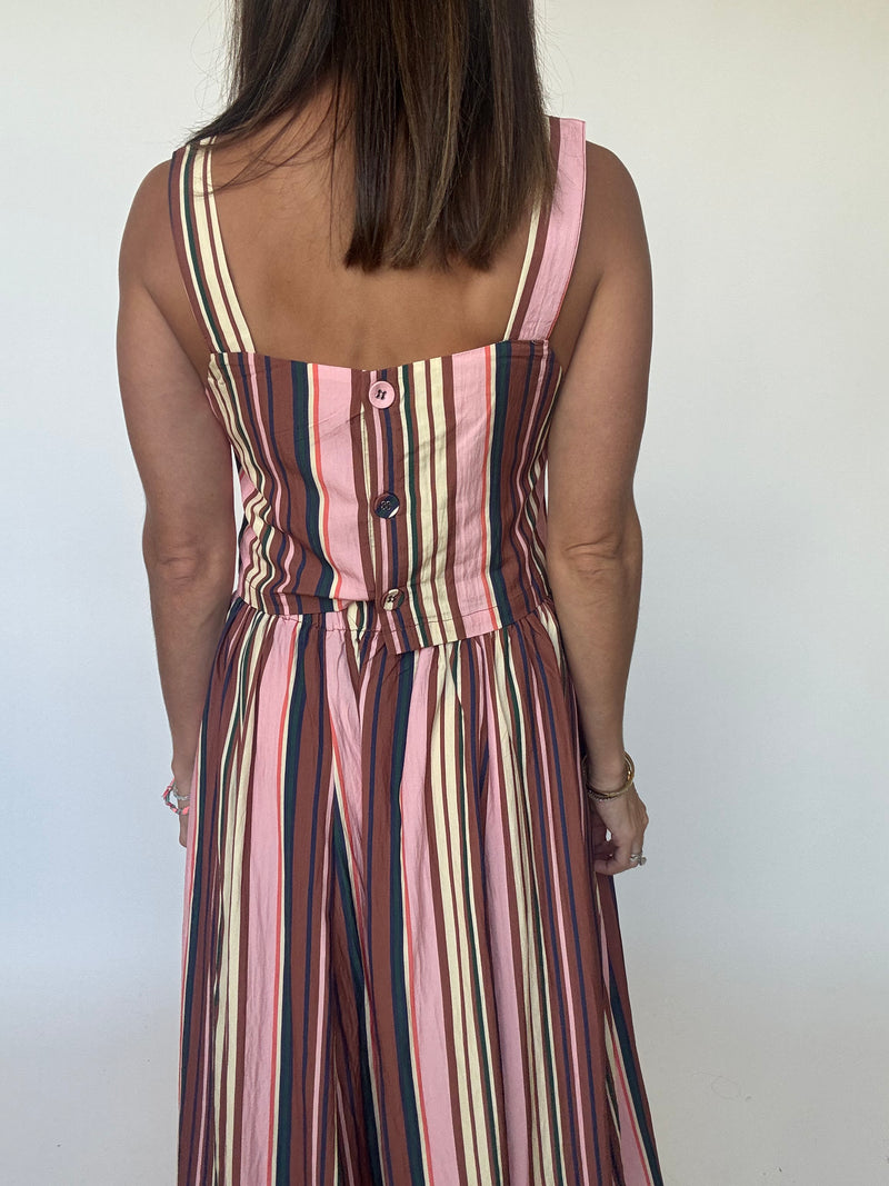 Multi Stripe Midi Skirt