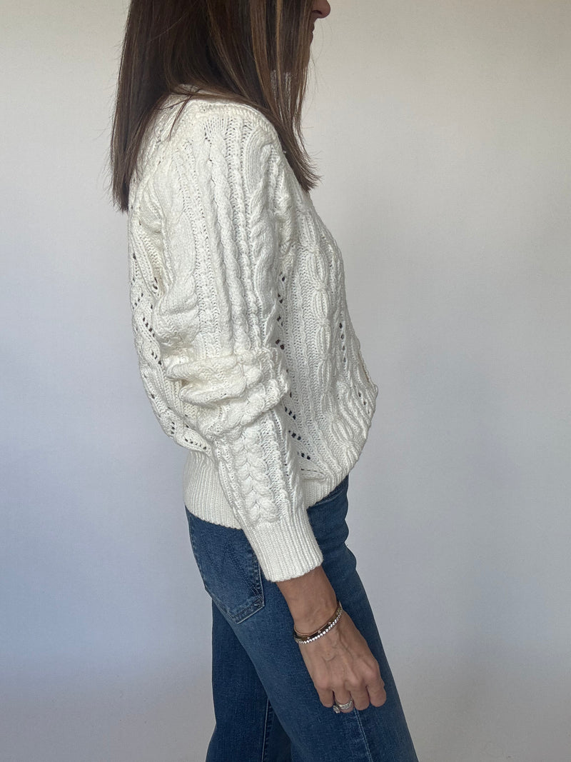Cream Cable Knit Cardigan