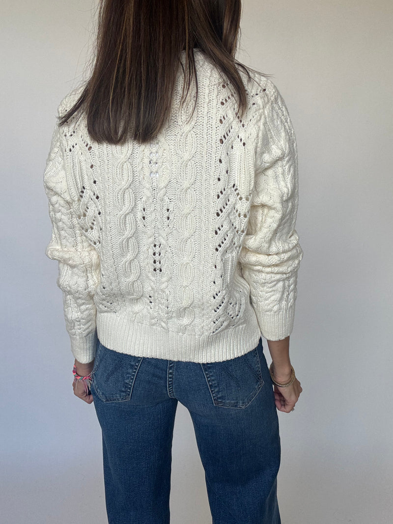 Cream Cable Knit Cardigan